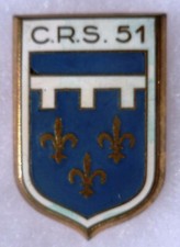 Insigne Badge POLICE Obsolète CRS 51 ORIGINAL DRAGO VINTAGE