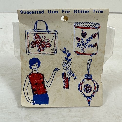 Vintage Walco Products Glitter Trims Wood Beads Quilting New Old Stock Pack of 5 - Picture 6 of 7