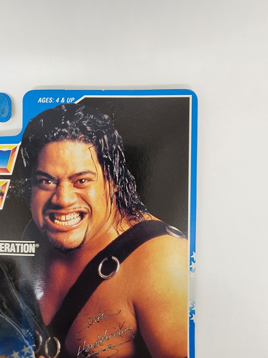Rikishi Fatu WWF Hasbro 1993 Signed WWE HOF Head Shrinkers With