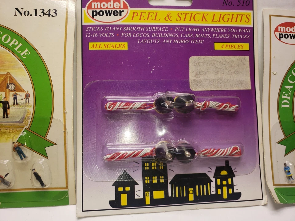 AS IS LOT  N Scale Model Power 1343,1347 , 510 LIGHTS STEAM PEOPLE DEACON PULPIT - Image 3 of 4