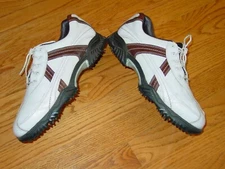 Mens 8.5 FootJoy CONTOUR Golf Shoes Cleats White Brown 54043