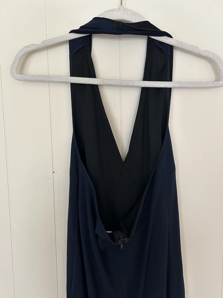 Vestido Halter Stella McCartney azul marinho e preto - Imagem 4 de 4