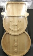 Wooden Snowman Meat and Cheese Platter/ Board 