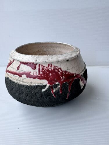Ancien vase Pot en Céramique RAKU signature  à identifier ? JAPONISANT - Afbeelding 1 van 8