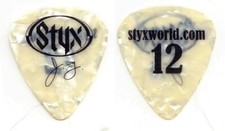 Styx James Young Signature White Pearl Guitar Pick - 2012 Tour