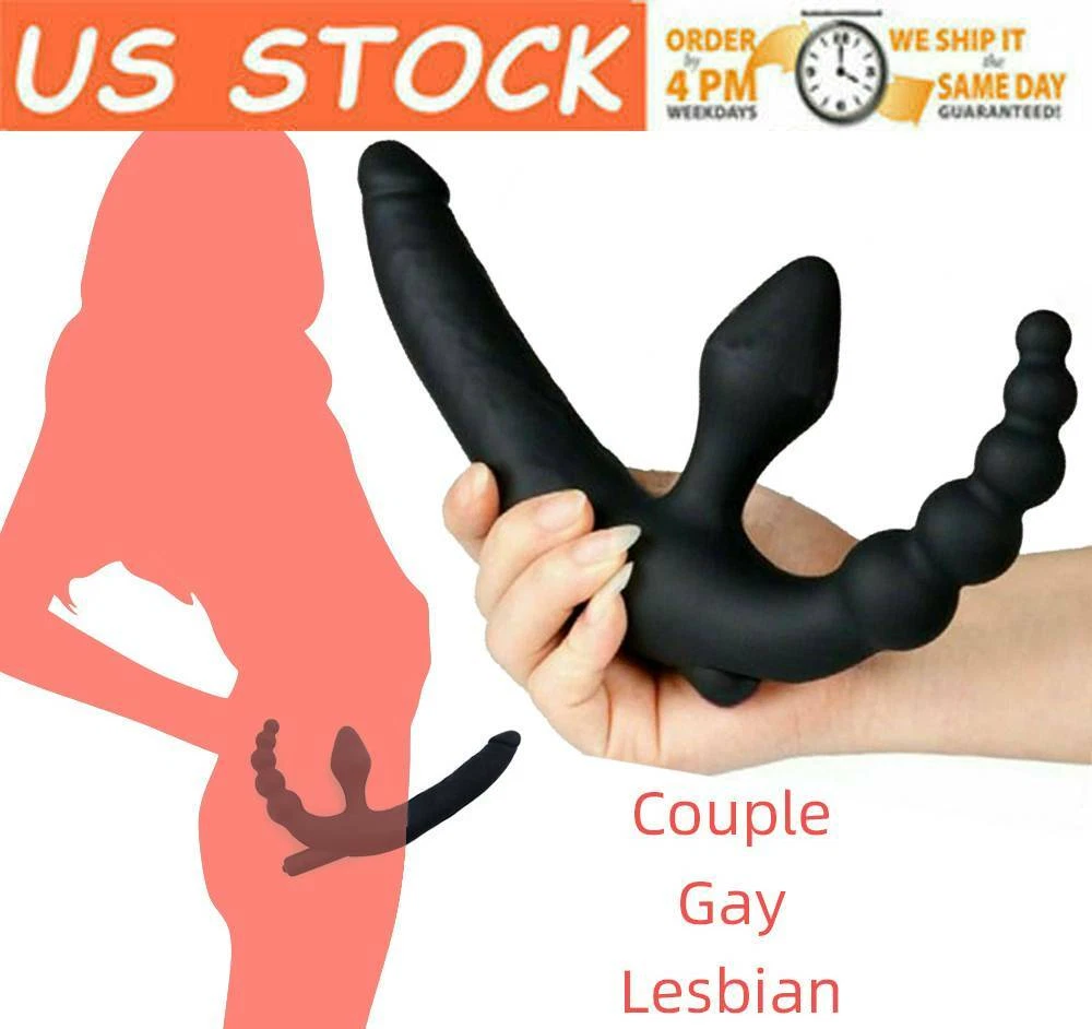 Strap on dildo Double Head Penetration G Spot Dong For Couple / Lesbian Sex  Toys | eBay
