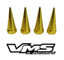 VMS BILLET ALUMINUM GOLD B16 B18 VTEC VALVE COVER SPIRAL SPIKE NUTS BOLTS 8 PCS
