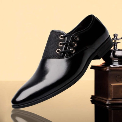 Men's Leather Dress Shoes for Business and Daily Wear Low Heel Plain Toe Oxford