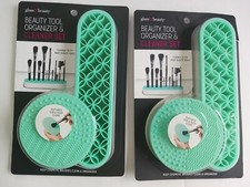 2 Pack Beauty Tool Organizer Silicone Holder Cleaner Set pink