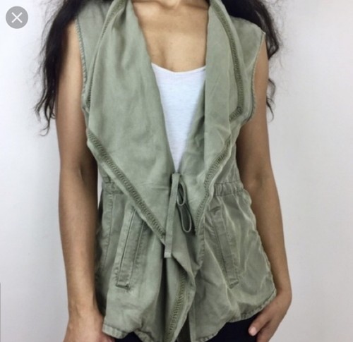 Max Jeans Vest Waterfall Drape Front 