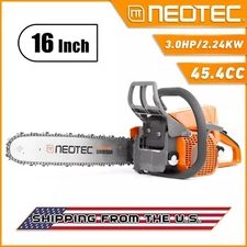 45.4CC Gasoline Chainsaw Powered Wood Cutting Engine Gas Chain Saw w/ 16" Bar