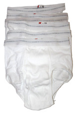 1997 Hanes Men's White 100 Cotton Briefs Size 30 Lot of 6