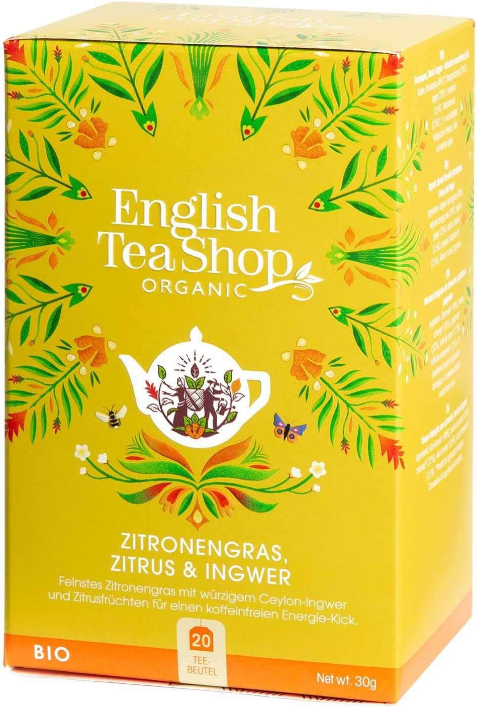 English Tea Shop Organic Lemongrass Ginger and Citrus Fruits Teabags