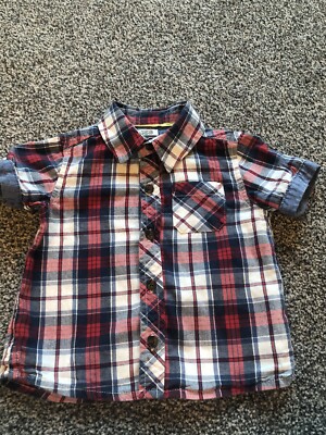 Mamas & Papas Baby Junge Kurzarm Sommer Hemd Kariert Limitierte Auflage 9-12 Monate