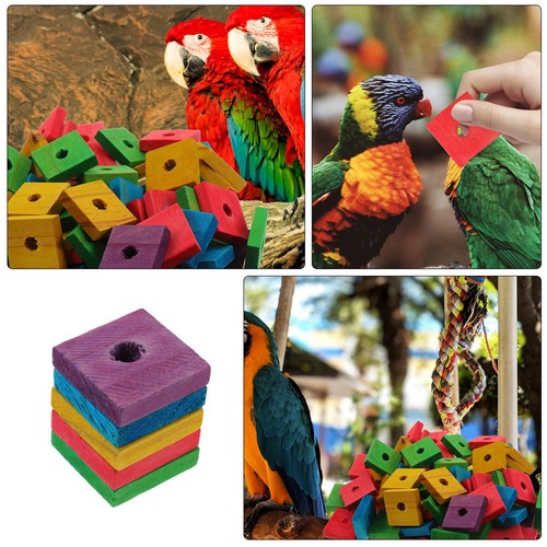 50pcs Parrot Wooden Block Toys Bird Wooden Chewing Toy Pet achats Bird Bite Toys