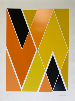 Larry Zox Diagonal Composition 1973 Limited Edition Signed