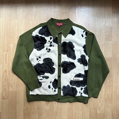 FW21 Supreme Cow Print Cardigan Moss*Green*Size Large*Pre-Owned*Great  Condition | eBay