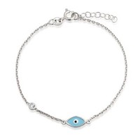 Bling Jewelry Light Blue Evil Eye Sterling Silver Cz Bracelet 7 Inch Bling Jewelry Light Blue Evil Eye Sterling Silver Cz Bracelet 7 Inch