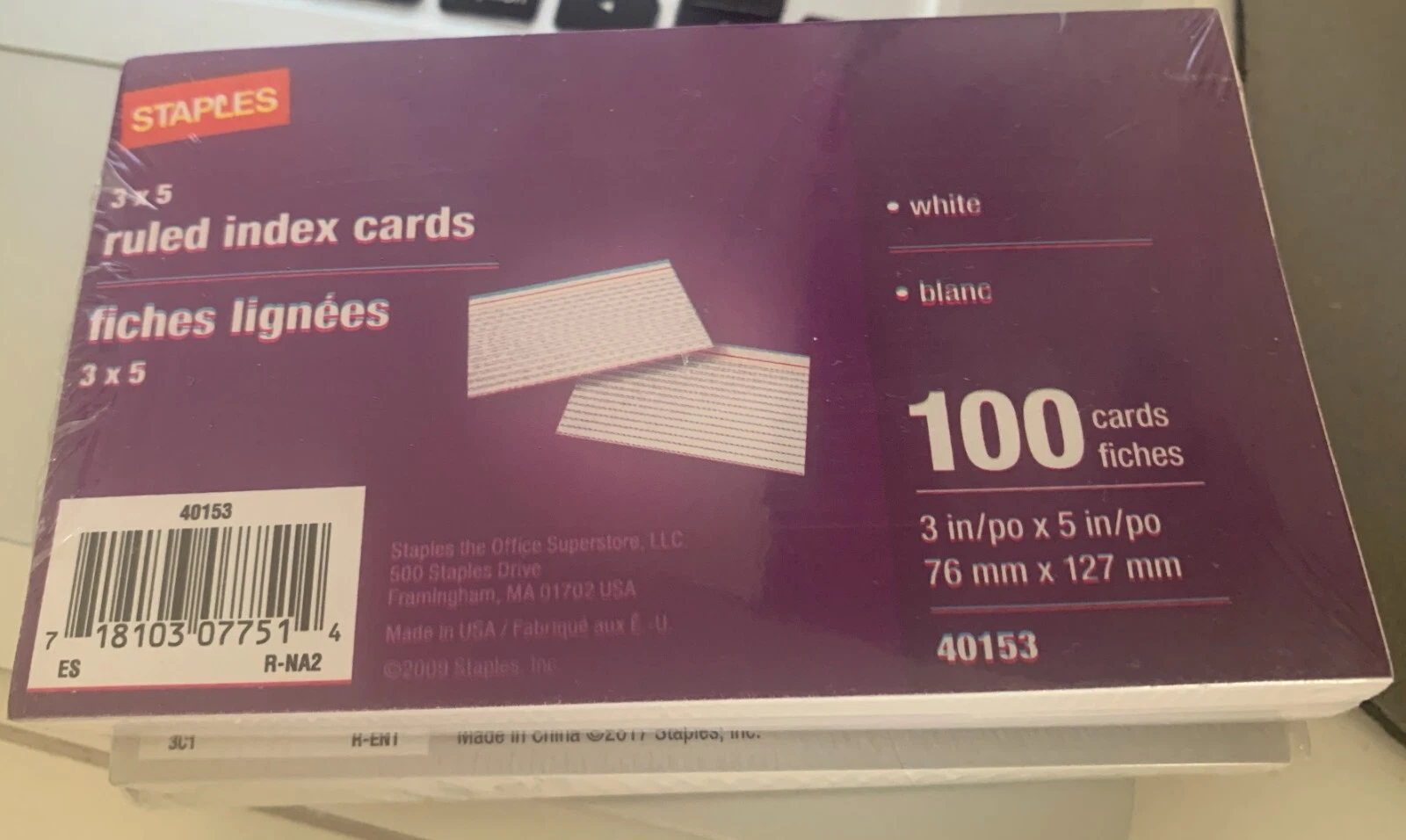 Staples index cards