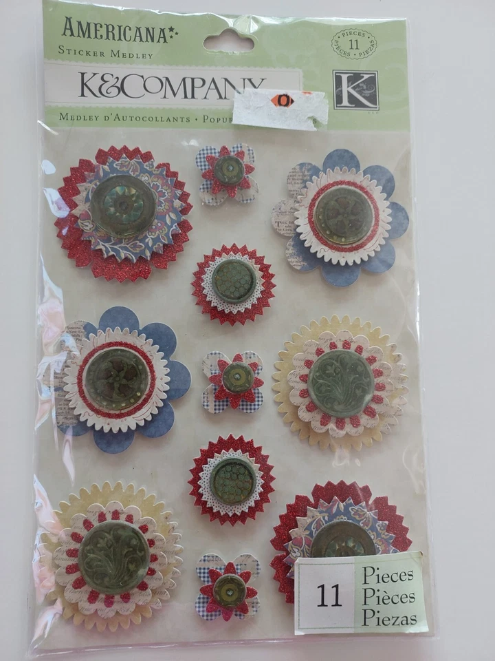 SCRAPBOOK embellishment lot of 6, labels, brads, tags, journaling die cut craft - Image 4 of 4