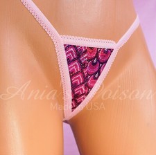 Micro thong Teeny Tiny Magenta Pink Metallic Sparkle G String Panties itsy bitsy