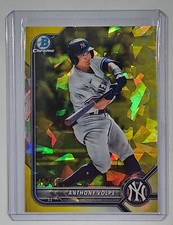 2022 Bowman CHROME Draft ANTHONY VOLPE Yellow SAPPHIRE Cracked Ice #'d /99