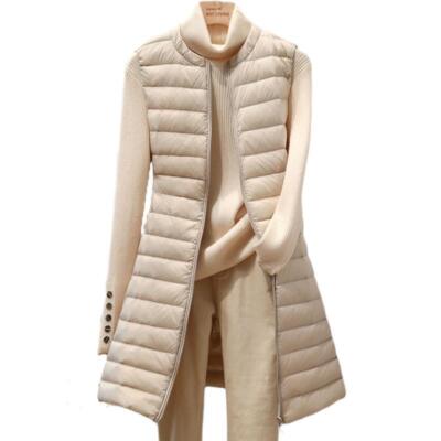 Women Packable Light Weight Down Puffer Sleeveless Jacket Long