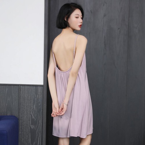 Damen Schlinge Nachthemd Modal Baumwolle Nachtwäsche Tops Kleid Nachthemd Übergröße - Bild 9 von 15