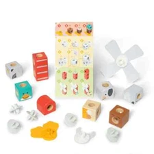 Melissa & Doug Blockables Snap & Play, Mix N Match,16 PCS, Farm Friends Play Set