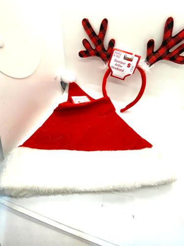 Christmas Santa Hat and Reindeer Antler Head Band - 第 1/6 張圖片