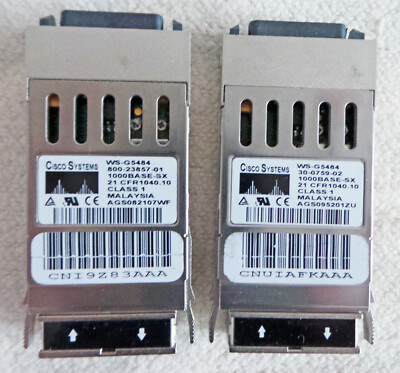 2x Transceiver Cisco Systems 1000Base-SX WS-G5484 GBIC