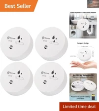 4 Ultra-Loud Water Leak Alarms - 100dB Detection for Basements & Bathrooms