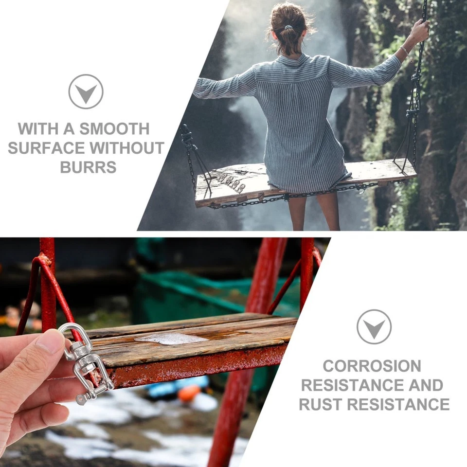 4pcs Durevole anelli girevoli durevoli in acciaio inox anelli girevoli (argento) - Immagine 2 di 4