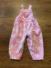 Vintage Oshkosh B  Gosh Bunny Print Girl Bubble Jumpsuit Romper 2T USA Easter