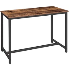 Bar Table, Rectangular Pub Table, 47.2” Counter Height Bar Table, Industrial ...
