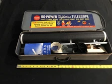 1963 Gilbert 80 Power Reflecting Telescope Zip Case 26" Tripod - See Pictures