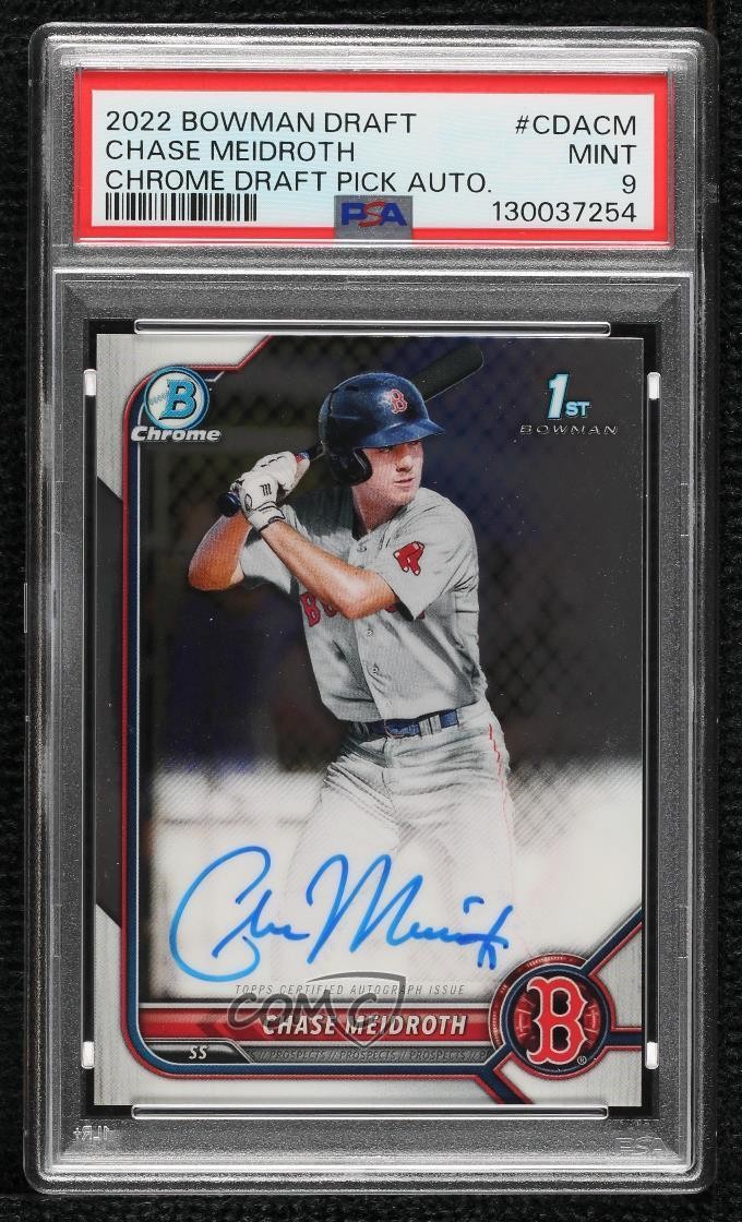 2022 Bowman Draft Chrome Pick Chase Meidroth #CDA-CM PSA 9 MINT Auto 12kk