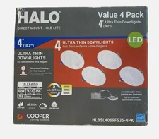 HALO 4 in. 3000K-5000K Selectable CCT LED White Downlight Recessed Light 4-PK