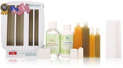 Clean + Easy Petite Triple Roll On Wax Kit Hair Removal Warmer with Cartridges