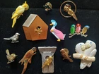 VTG lot 12 BIRD Pins Avon JHB Duck Cockatiel Jemima Pewter 90's Costume Jewelry