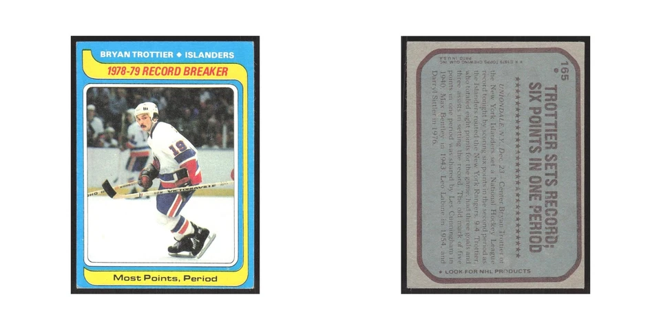 1979 Topps Bryan Trottier New York Islanders #165 - Image 3 of 3