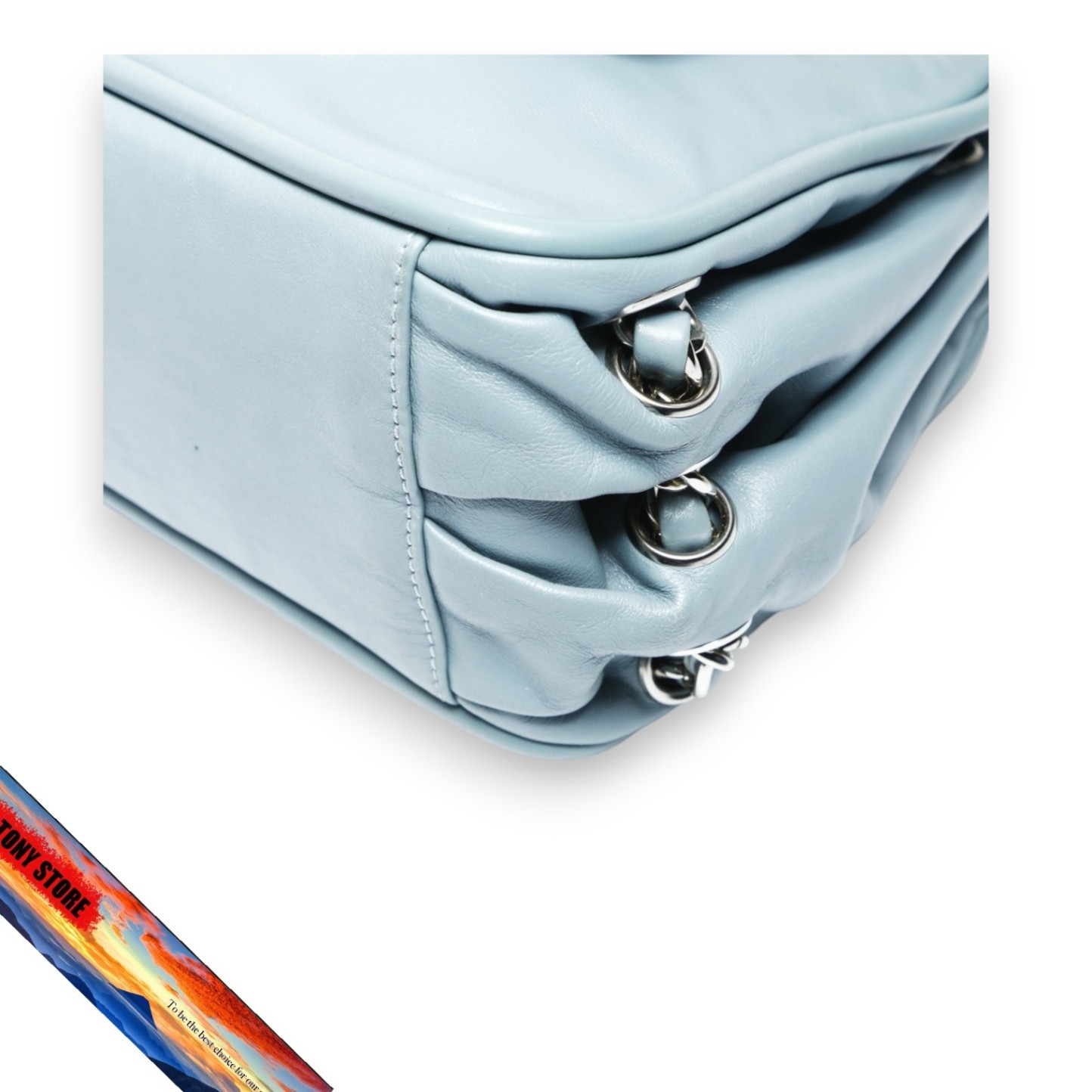 Chanel Shoulder Bag No. 11 20062008 Lambskin Chain Coco Mark Blue thumbnail 6