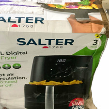 Salter XL Digital Air Fryer 1800W Digital Display 8 Programmes Black EK4548