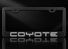 Coyote Outline Wordmark License Plate Frame Black Metal Mustang Gt