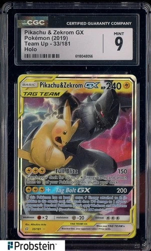 2019 Pokemon Team Up #33 Pikachu & Zekrom GX CGC 9 MINT