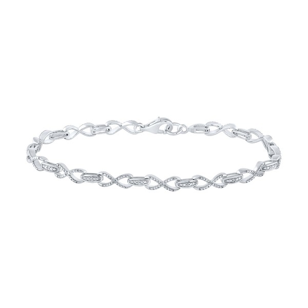 925 Sterling Silber Diamant 5Mm Stangen & Unendlichkeit Link Tennis Armband 1/20-image