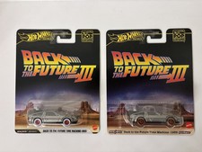 Hot Wheels Back to the Future III Delorean Wagon & Red Wheels - Lot Of 2
