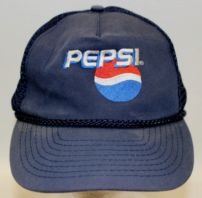 NICE VINTAGE PEPSI SNAP BACK ROPE FRONT TRUCKER CAP HAT FLAT BILL Y2K MOHR'S