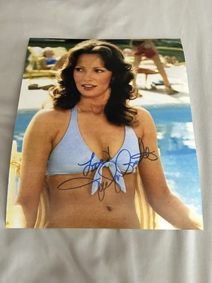 JACLYN SMITH Signed 8x10 SEXY BIKINI Photo CHARLIE'S ANGELS AUTOGRAPH 1A