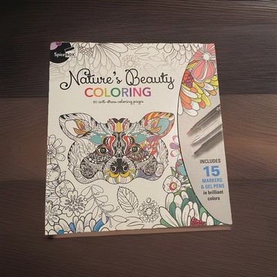 Nature s Beauty Coloring Kit Coloring Pages And Markers 50-Anti Stress Pages NEW